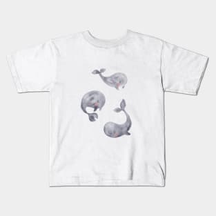 Gray baby whales Kids T-Shirt